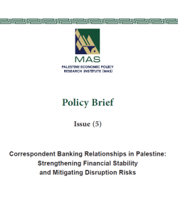 Correspondent Banking Relationships in Palestine: Strengthening Financial Stability and Mitigating Disruption Risks