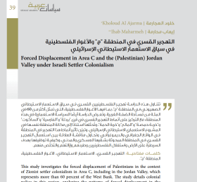 Forced Displacement in Area C and the Palestinian Jordan Valley in the Context of Israeli Settler Colonialism (Arabic Only)