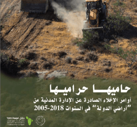 حاميها حراميها : أوامر الإخلاء الصادرة عن الإدارة المدنية من "أراضي الدولة" في السنوات 2018 -2005