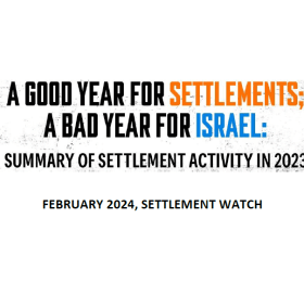 A Good Year for Settlements; A Bad Year for Israel: Summary of Settlement Activity in 2023