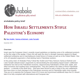How Israeli Settlements Stifle Palestine's Economy