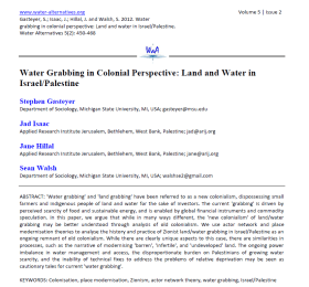 (Journal) Water Grabbing in Colonial Perspective: Land and Water in Israel/Palestine