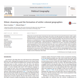 Ethnic cleansing and the formation of settler colonial geographies
