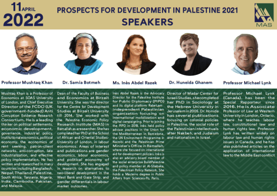 INTERNATIONAL WEBINAR: PROSPECTS FOR DEVELOPMENT IN PALESTINE