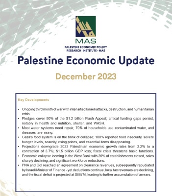 جديد الأقتصاد الفلسطيني - ديسمبر 2023 ( English Only )