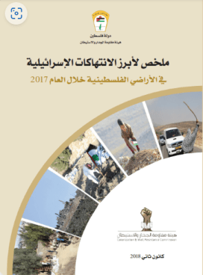 Summary of the most prominent Israeli violations in the Palestinian territories during the year 2017 (Arabic Only)