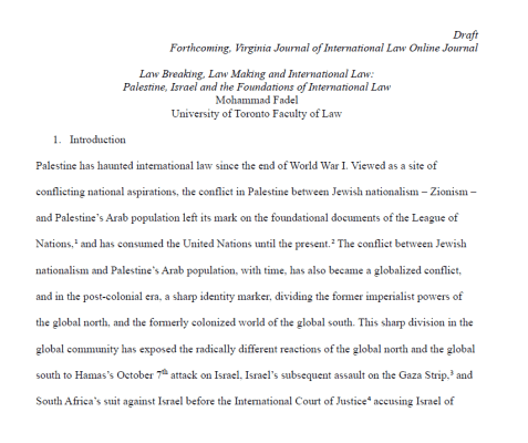 (Journal) Law Breaking, Law Making and International Law: Palestine, Israel and the Foundations of International Law