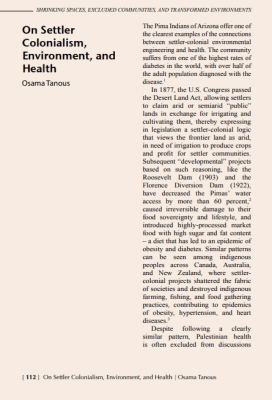 On Settler Colonialism, Environment, and Health