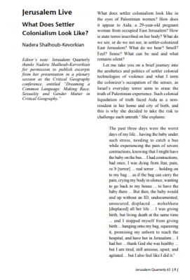 Jerusalem Live: What Does Settler Colonialism Look Like?