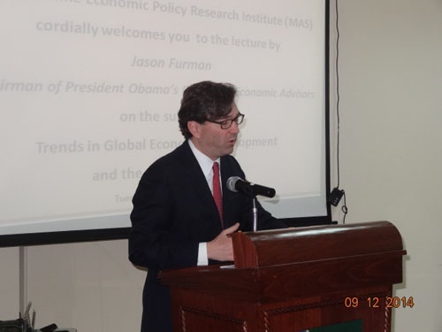 MAS Organized a Lecture on Trends in Global Economic Development and the Outlook for 2015 Delivered by the Chairman of President Obama&rsquo;s Council of Economic Advisors