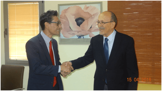 Ahead of the MAS-Korean Seminar The Representative of the Republic of Korea to Palestine visits MAS
